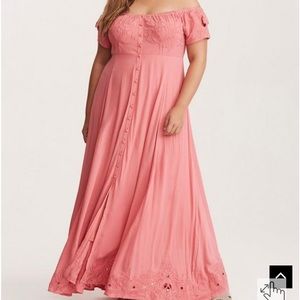 New with tags size 2 torrid pink maxi dress